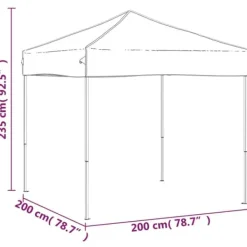 Hopfällbart partytält 2x2 m - Vattentålig och UV-skyddande | Färg: Gräddvit | Storlek: 2x2 m Tält & Lusthus