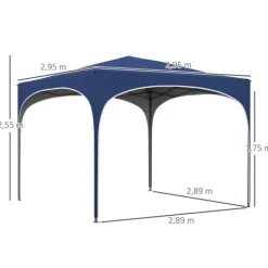 Discount Hopfällbart partytält, 295x295x255 cm, blå Tält & Lusthus