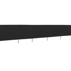 Hopfällbart vindskydd 5 paneler i non-woven tyg | Färg: Svart | Storlek: 600x160 cm
