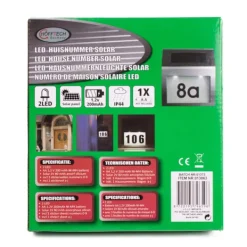 Husnummer LED solcell rostfri IP44