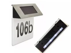 Outlet Husnummer skylt med Solcells LED Belysning Adresskyltar & Husnummer