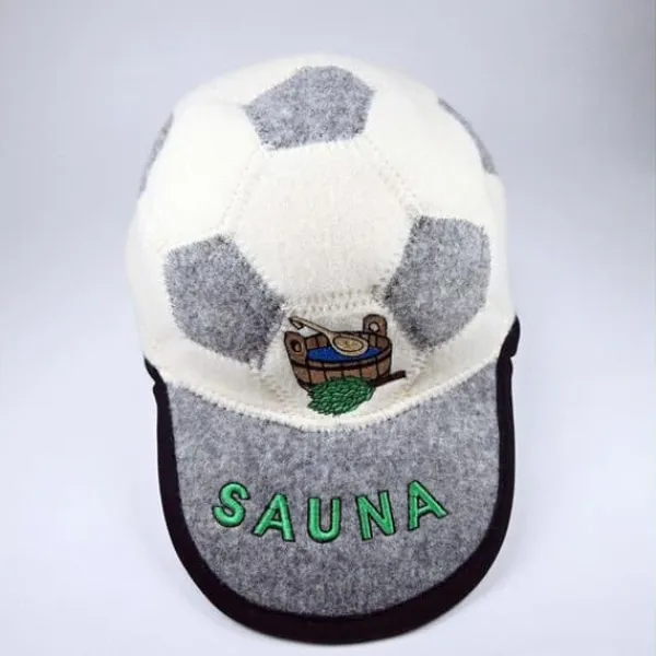 New Huvudbonad för bastu i 100 % ull, filthattar av ekologisk ull i form av en fotboll, tjocklek 6 mm Bastu
