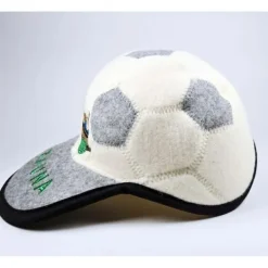 New Huvudbonad för bastu i 100 % ull, filthattar av ekologisk ull i form av en fotboll, tjocklek 6 mm Bastu
