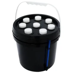 Hydroponisk klonare - Aeroponisk förökningslåda - 8 hål - 5 l - Dimteknik - Rund - PP/PVC - Svart