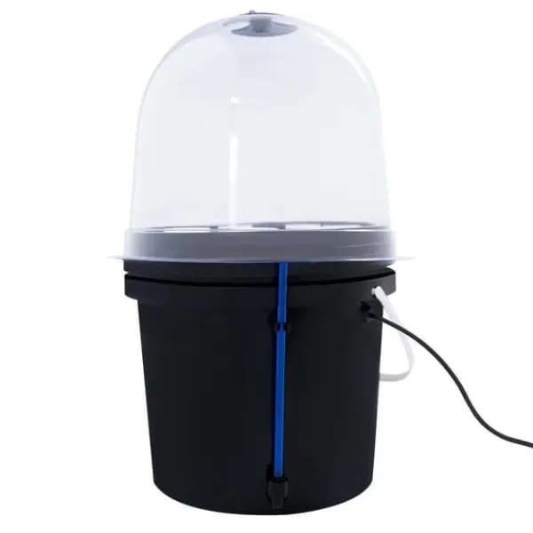 Hydroponisk klonare - Aeroponisk förökningslåda - 8 hål - 5 l - Dimteknik - Rund - PP/PVC - Svart