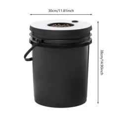 Sale Hydroponisk odling - DWC-system - 7 hinkar - 20 L per hink - 30×38 cm per hink - EU-kontakt 220–240 V 9 W - Svart Kit För Växt- & Örtplantering