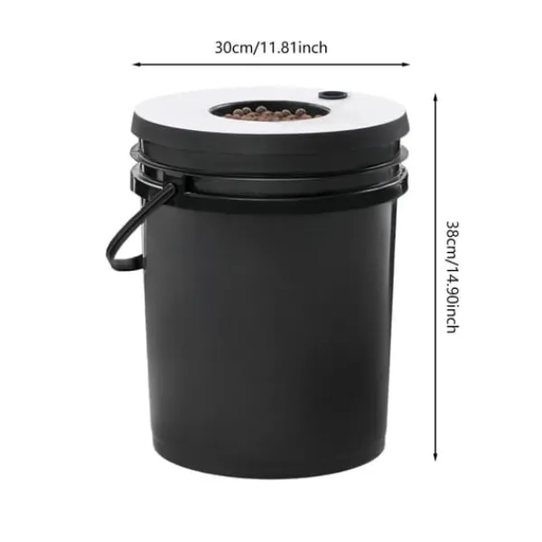 Sale Hydroponisk odling - DWC-system - 7 hinkar - 20 L per hink - 30×38 cm per hink - EU-kontakt 220–240 V 9 W - Svart Kit För Växt- & Örtplantering