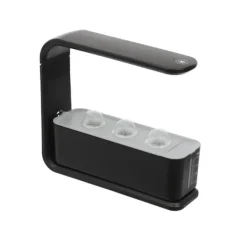 Hydroponisk planterare, energibesparande design, justerbar lamphöjd,svart