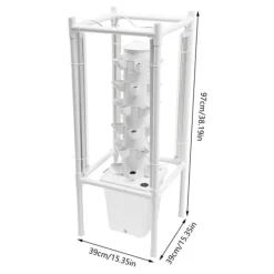 Clearance Hydroponisk tornträdgård - Inomhus odlingssystem - 6 nivåer - 30 planthål - 4 LED växtlampor - Självvattnande - Smart - Vit Kit För Växt- & Örtplantering