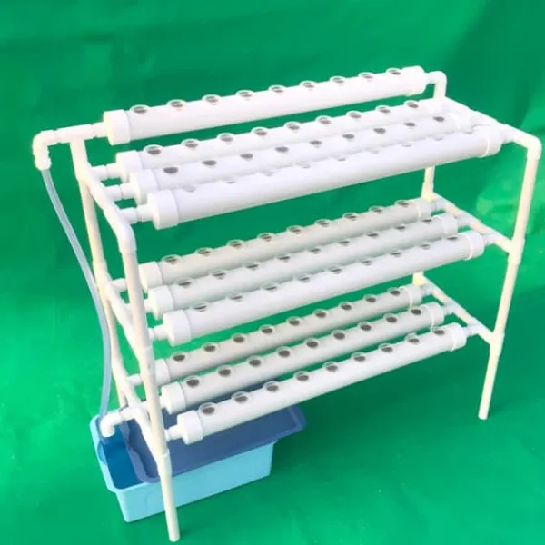 Sale Hydroponiskt odlingskit - 3-lagers odlingssystem - 108 hål - PVC-U - Rör Ø 6,3 cm - Hål Ø 3,2 cm - Slang 1,2 m - Vit Kit För Växt- & Örtplantering