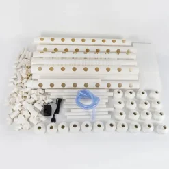 Sale Hydroponiskt odlingskit - 3-lagers odlingssystem - 108 hål - PVC-U - Rör Ø 6,3 cm - Hål Ø 3,2 cm - Slang 1,2 m - Vit Kit För Växt- & Örtplantering