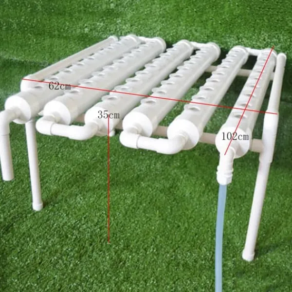 Hot Hydroponiskt odlingskit - 1-lagersystem - 54 hål - PVC-U - Håldiameter 3,2 cm - 4/6 rör - Lila Kit För Växt- & Örtplantering