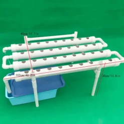 Hot Hydroponiskt odlingskit - 1-lagersystem - 54 hål - PVC-U - Håldiameter 3,2 cm - 4/6 rör - Lila Kit För Växt- & Örtplantering