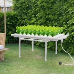 Discount Hydroponiskt odlingskit - 1-Lagers System - 36 Odlingsplatser - PVC-U - Håldiameter 3,2 cm - Rör Ø 6,3 cm - Vit Kit För Växt- & Örtplantering