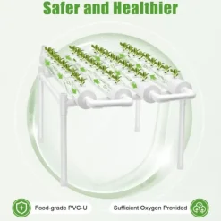 Discount Hydroponiskt odlingskit - 1-Lagers System - 36 Odlingsplatser - PVC-U - Håldiameter 3,2 cm - Rör Ø 6,3 cm - Vit Kit För Växt- & Örtplantering