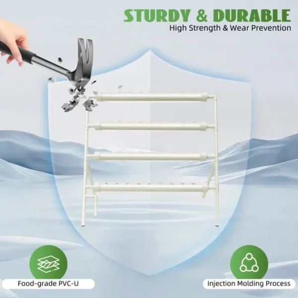 Outlet Hydroponiskt odlingskit - Rörsystem i PVC - Med 36 Odlingsplatser - Diameter 32 mm - Storlek 95×45×100 cm - Spänning 220 V/50 Hz - Utan Reservoar Kit För Växt- & Örtplantering