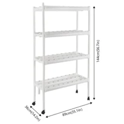 Clearance Hydroponiskt odlingssystem - Planteringskit - 4 lager, 108 platser - Med timer och vattenpump - PVC - För sallad, raps och betor Kit För Växt- & Örtplantering