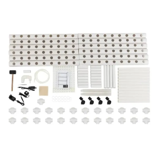 Clearance Hydroponiskt odlingssystem - Planteringskit - 4 lager, 108 platser - Med timer och vattenpump - PVC - För sallad, raps och betor Kit För Växt- & Örtplantering