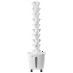 Hydroponiskt odlingssystem, 50 pods 10 nivåer, 35x35x131 cm, vit, inomhusträdgård