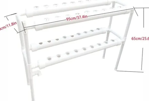 Online Hydroponiskt odlingssystem - Inomhus odlingskit - 36 odlingsplatser - 2 nivåer - För örter och grönsaker - Vit Kit För Växt- & Örtplantering