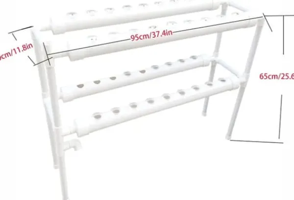 Online Hydroponiskt odlingssystem - Inomhus odlingskit - 36 odlingsplatser - 2 nivåer - För örter och grönsaker - Vit Kit För Växt- & Örtplantering