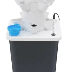 Hydroponiskt odlingstorn - Odlingssystem - 30 Hål - 6 Nivåer - EU-kontakt - Nätdriven - Golvstående - Med pump - Vit