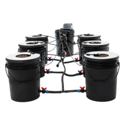 Hydroponiskt system, 7 potters växtkapacitet, hög effektivitet luftpump,svart