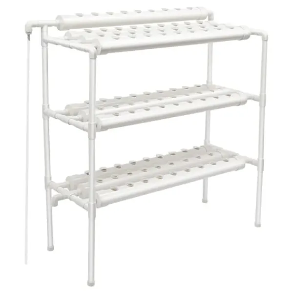 Hydroponiskt växtsystem, 90 växtplatser, hållbar PVC-konstruktion,VIT