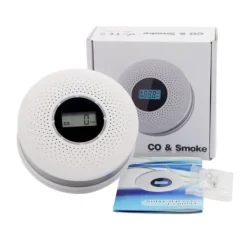 Discount 2-i-1 brand- och kolmonoxiddetektor för hemmet – LCD-skärm och ljudlarm, batteridriven med hög känslighet Rök- & Koloxiddetektorer