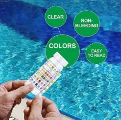 6-i-1 Pool- och Spa-teststickor , Vattentestare 50-pack - pH, Klor, Alkalinitet, Cyanursyra, Hårdhet