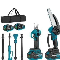 Online 3in1 Electric High Branch Saw with 2 Batteries 20000RPM Cordless Telescoping High Pruning Shear Garden Power Tool Trädgårdsmaskiner