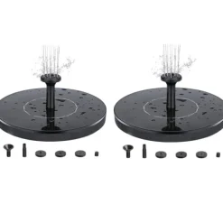 INF 2 Pack Fontän med solceller 16 cm -Solcellsfontän/Vattenfontän