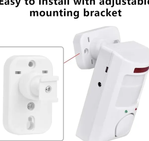 Infraröd Rörelsesensor Alarm - Burglar Alarm med 2 Fjärrkontroller, 105° Scanningsområde och 105dB, Lämplig för Hem/Garage/Butiker
