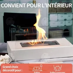 INN Bordskamin bärbar brazier ren bordskamin med organisk etanolförbränning för utomhusträdgård rektangulär bla