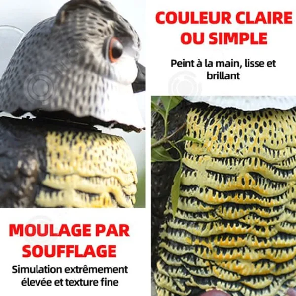 Sale INN Fake Owl 17x17x38cm med självlysande ögon Owl Decoy Realistisk simulering av fågelskrämmremedel för att skrämma duvor och fåglar För Fåglar & Småvilt