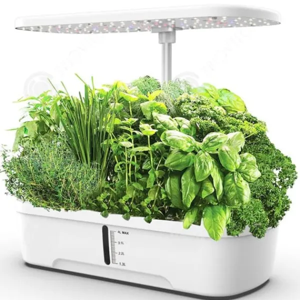 Clearance INN Hydroponisk 12 celler med LED-växtlampa justerbar höjd support Groddset med tyst intelligent pump Kit För Växt- & Örtplantering