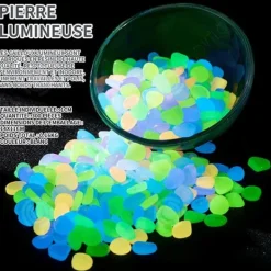 Outlet INN självlysande stenar 300 st självlysande sten utomhus konstgjorda småsten Fluorescerande dekoration för trädgårdsgångar Aquarium White Trädgårdsstenar & Klivstenar