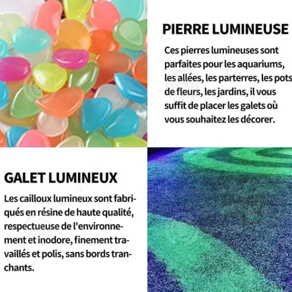 INN självlysande stenar 400 st självlysande sten utomhus konstgjorda fluorescerande småsten dekoration för trädgårdsakvarium multicolor Trädgårdsstenar & Klivstenar