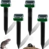 INN Taupe ultrason solarlampa 4PCS 24,6x5,9x5,9cm IP65 vattentät 600mAh 360 grader repellant för djur solrepellenter mot moles Insektsmedel & Djuravvisande Medel