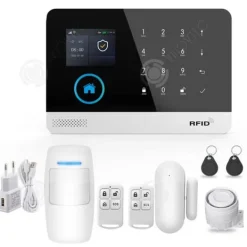 Best INN Trådlöst hemsäkerhetsalarm med 2,4 tum färg-TFT pekskärm 2g/4g+wifi infraröda säkerhetssystem för hemmet Hemlarmsystem