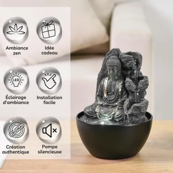 Outlet Inomhus fontän Buddha Avkopplande ZenLight Fontäner & Dammar