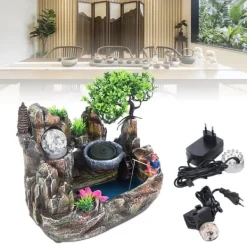 Hot Inomhusfontän - Bordfontän - Vattenfall - LED Med Färgskifte - 220V - Harts - Traditionell Kinesisk Stil - Zen Meditation Fontäner & Dammar