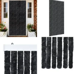 Insektsdraperi antracit 100x220 cm chenille - Insektsdraperi - Insektsdraperier - Home & Living