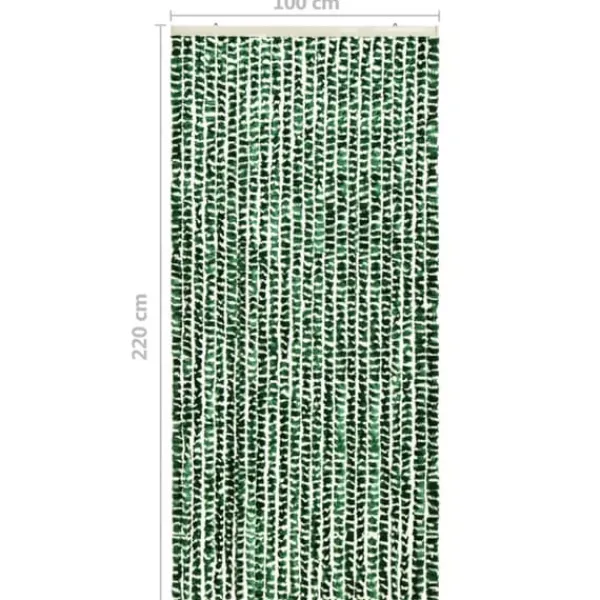 Insektsdraperi grön och vit 100x220 cm chenille - Insektsdraperier - Insektsdraperi - Home & Living