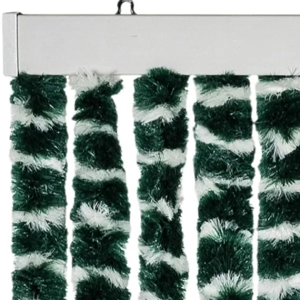 Insektsdraperi i chenille - Skydda mot insekter | Färg: Grön och Vit | Storlek: 90x220 cm