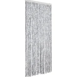 Insektsgardin i chenille - Skydda mot insekter | Färg: Vit och Grå | Storlek: 100x200 cm