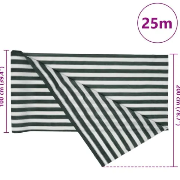 Sale Insynsskyddsnät - Grönt och vitt HDPE 75 g/m² | Storlek: 2x25 m Markduk & Fiberduk
