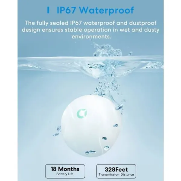 Clearance Intelligent Vattendetekter Meross 3-pack med Hub - Kompatibel med Apple HomeKit Läckagedetektorer