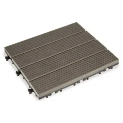 Interlocking golvplattor Ibergarden Svart Trä Polyetylen Komposit 30 x 2,6 x 30 cm