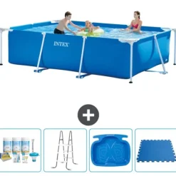 Outlet Intex rektangulär ram swimmingpool - 300 x 200 x 75 cm - Blå - ingår Tillbehör A186 Pooler